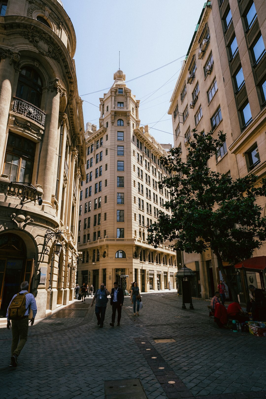 people walking santiago street