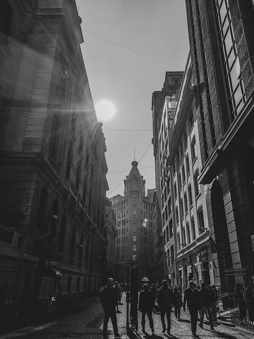 people walking in santiago street